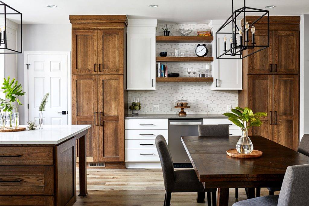 Hickory Kitchen Cabinets - Crystal Cabinets - Design by John Audet and Kate Adams
